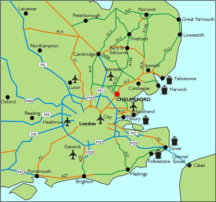 Chelmsford haritasi birlesik krallik